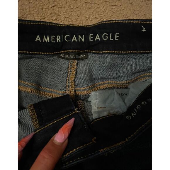 American Eagle Outfitters Ne(X)T Level Stretch Jeggings Dark Blue Denim Size 8 S - Picture 3 of 7